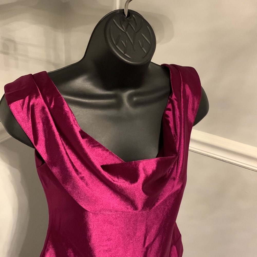 Express Magenta Satin Off The Shoulder Thong Bodysuit Size XS NWT - Picture 6 of 15